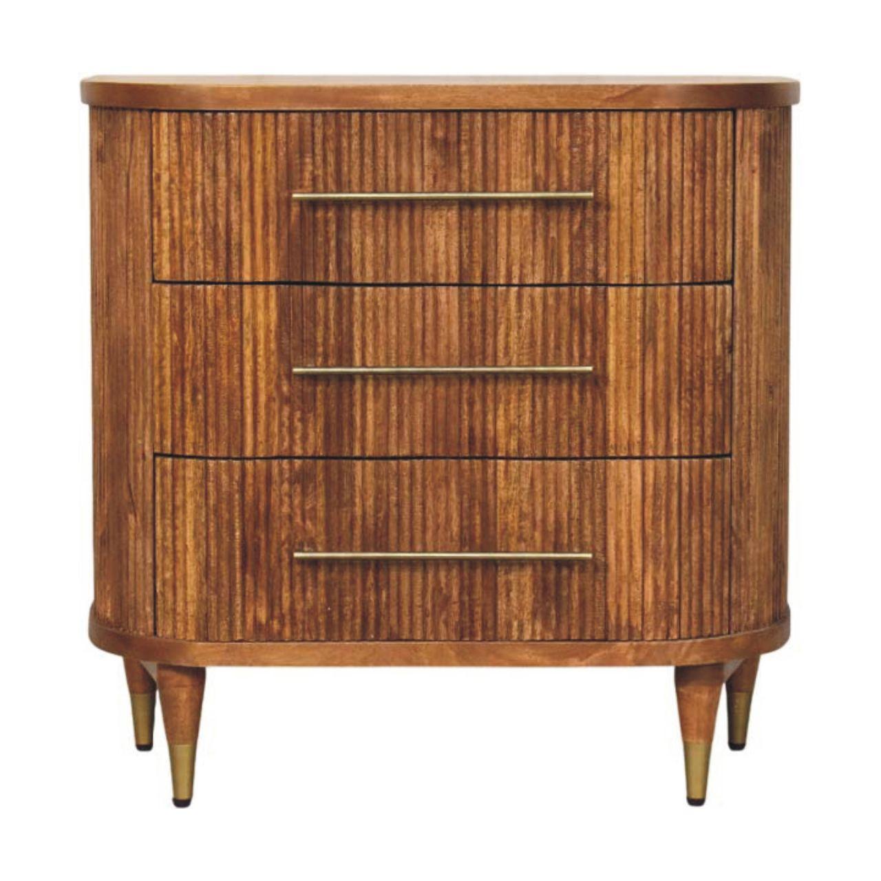 KOMMODE mit Amber-Eichen-Finish, 3 Schubladen, geröstetes Braun - Braun, Holz (80/79/40cm) - Artisan Furniture