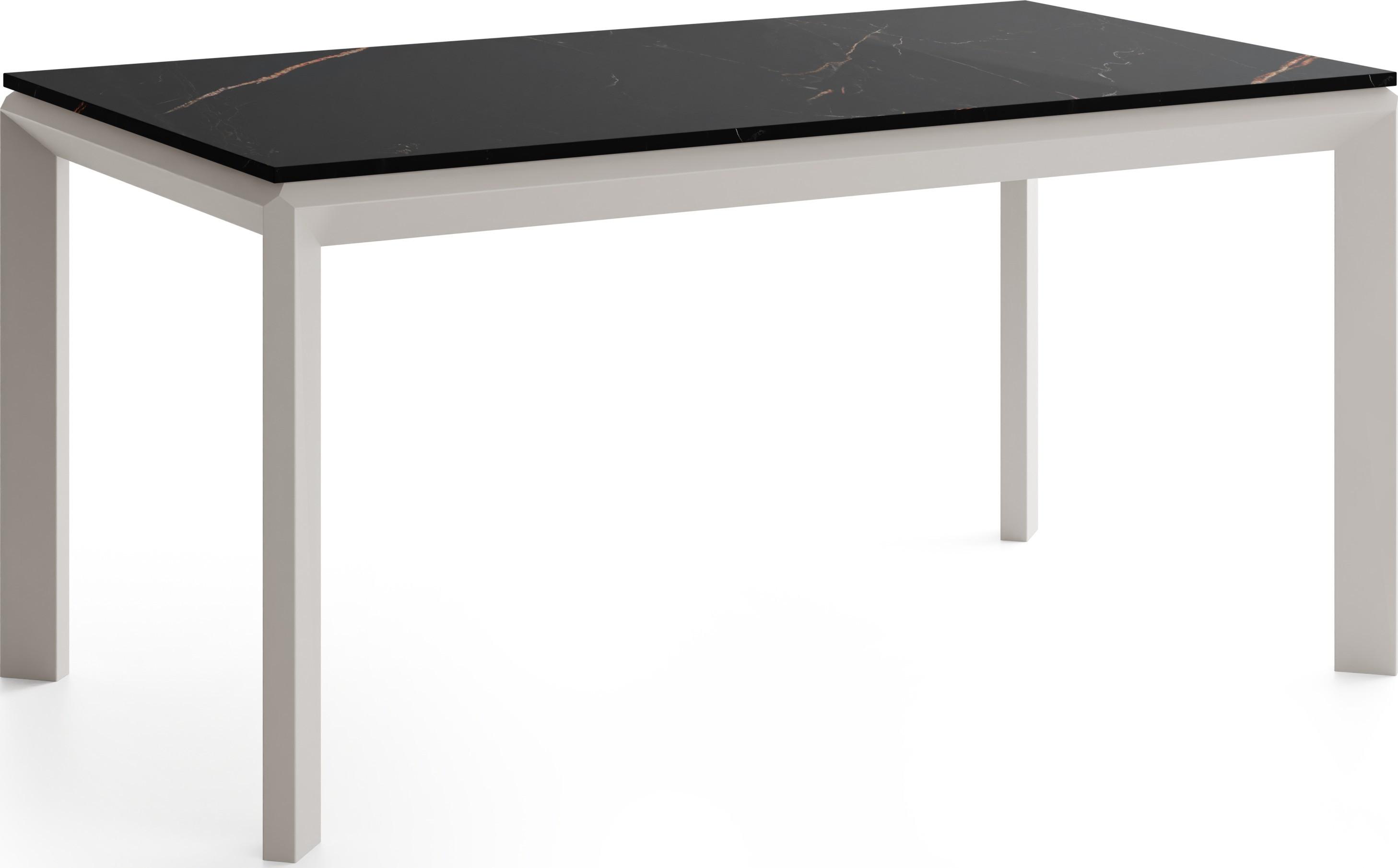 ESSTISCH Elan rechteckig ausziehbar verlängerbar mit Schwarzen Metallbeinen, Schwarz Marmor Kupfer 160-250/90/76 cm - Kaschmir/Kupferfarben, Holzwerkstoff/Metall (90/250/76cm) - WFL GROUP