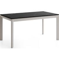 ESSTISCH Elan rechteckig ausziehbar verlängerbar mit Schwarzen Metallbeinen, Schwarz Marmor Kupfer 160-250/90/76 cm - Kaschmir/Kupferfarben, Holzwerkstoff/Metall (90/250/76cm) - WFL GROUP