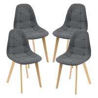 ESSZIMMERSTUHL Kopparberg 4er-Set - Grau, Textil (53/86/47cm) - [en.casa]