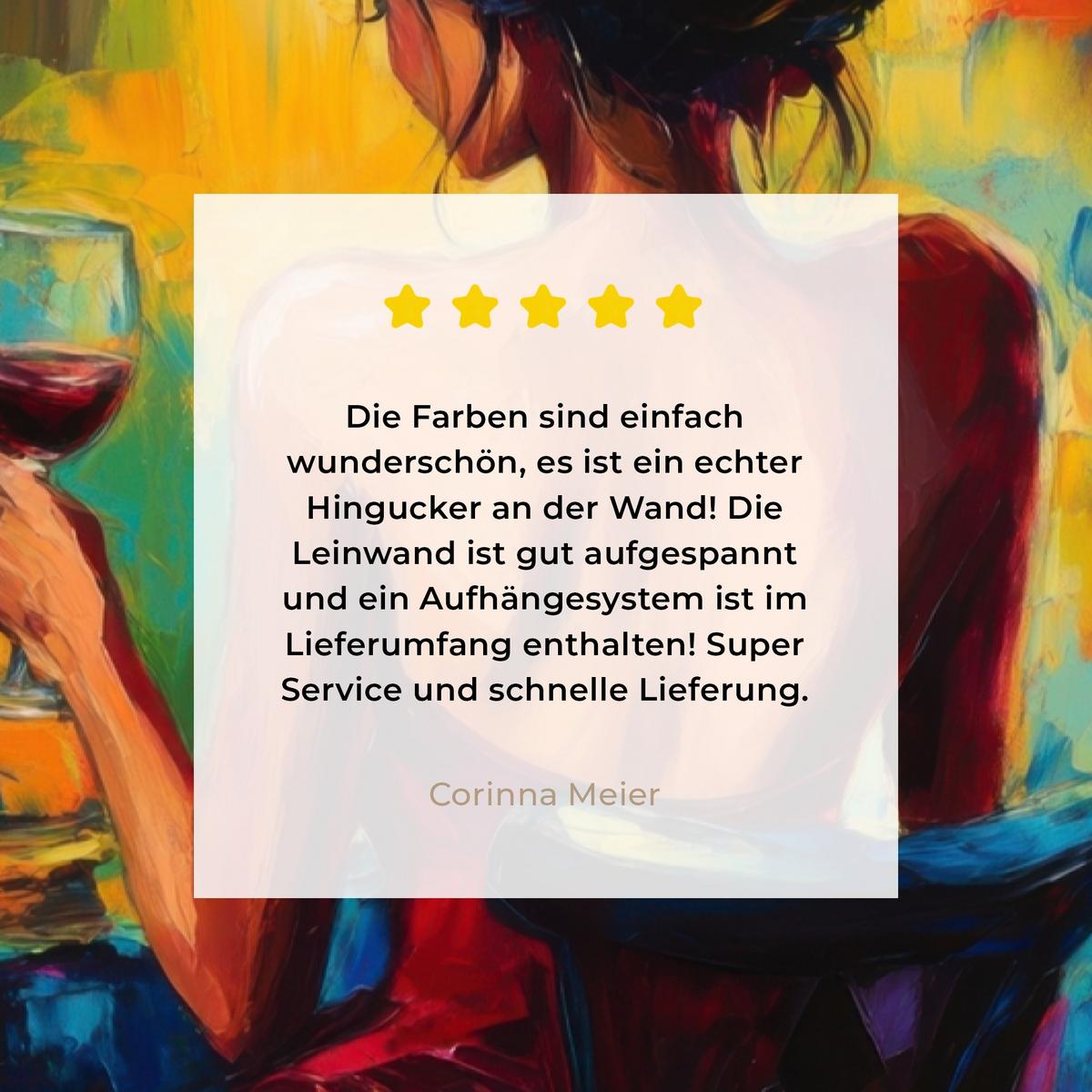 LEINWANDBILD Wein - Frau - Stimmungsvoll - Farbenfroh Deko Groß 90x140 cm - Bordeaux, Textil (90/140cm) - MuchoWow