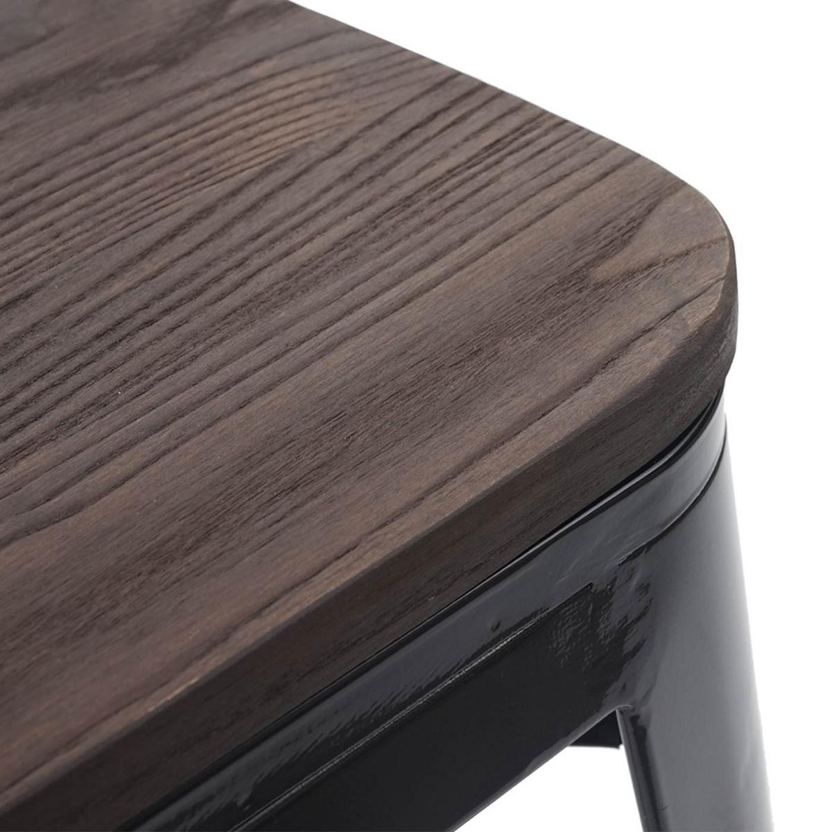 BARHOCKER Schwarz 4er-Set - Schwarz, Holz (42/76/42cm) - MCW