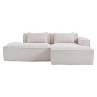 ECKSOFA gepolstert mit taschenfederkern & 2 kissen - Beige, Textil (235/129cm) - Urban Meuble