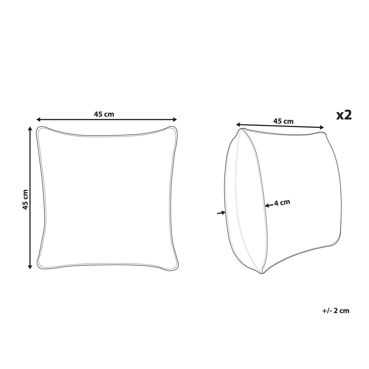 DEKOKISSEN 2er-Set Grün 45/45 cm Trachelium - Grün, Textil (45/45cm) - Beliani