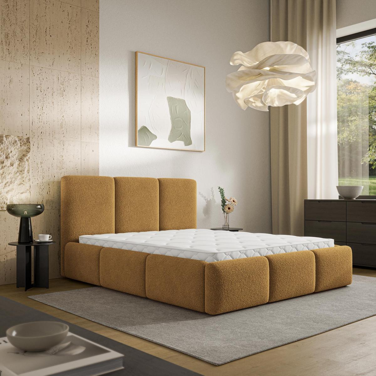 POLSTERBETT ARSIL 120x200 cm mit Bettkästen - Orange - Orange, Holz/Textil (120/200cm) - MASSENO