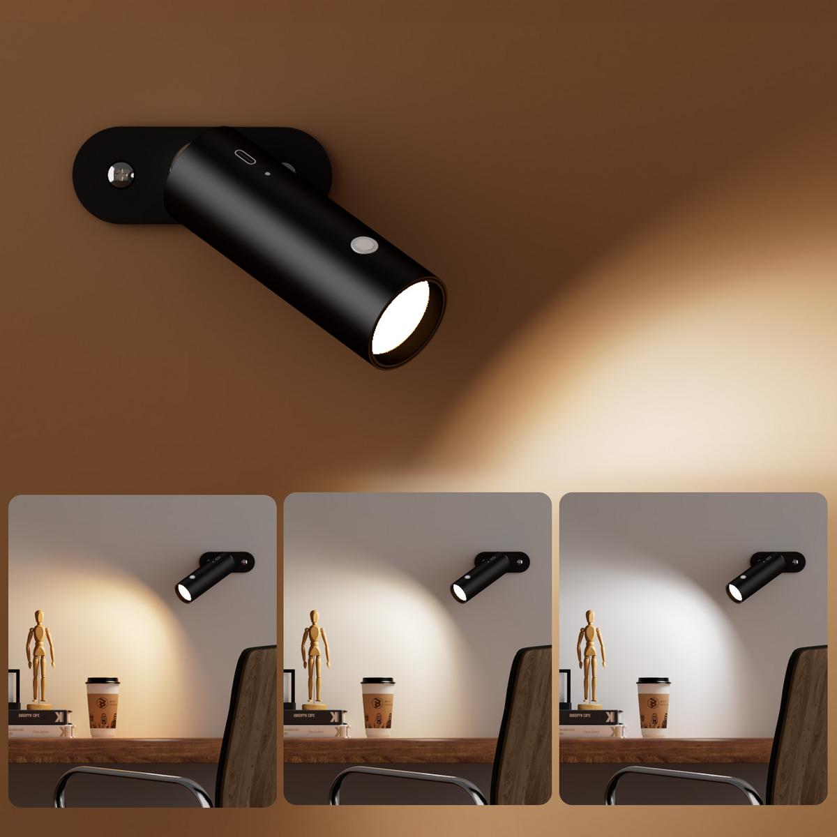 SCHREIBTISCHLAMPE LED dimmbar kabellos Schwarz 33/12/12 cm - Schwarz, Metall (33/12/33cm) - EMKE