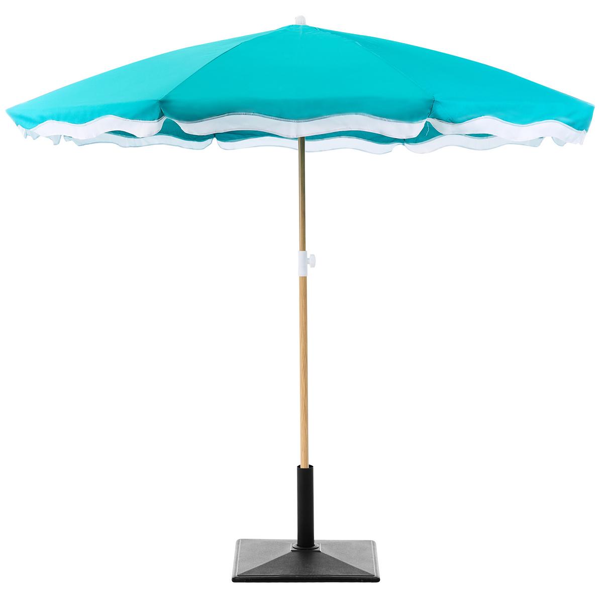 MARKTSCHIRM 232 cm Türkis Sestriere - Hellbraun/Blau, Textil (232/232cm) - Beliani