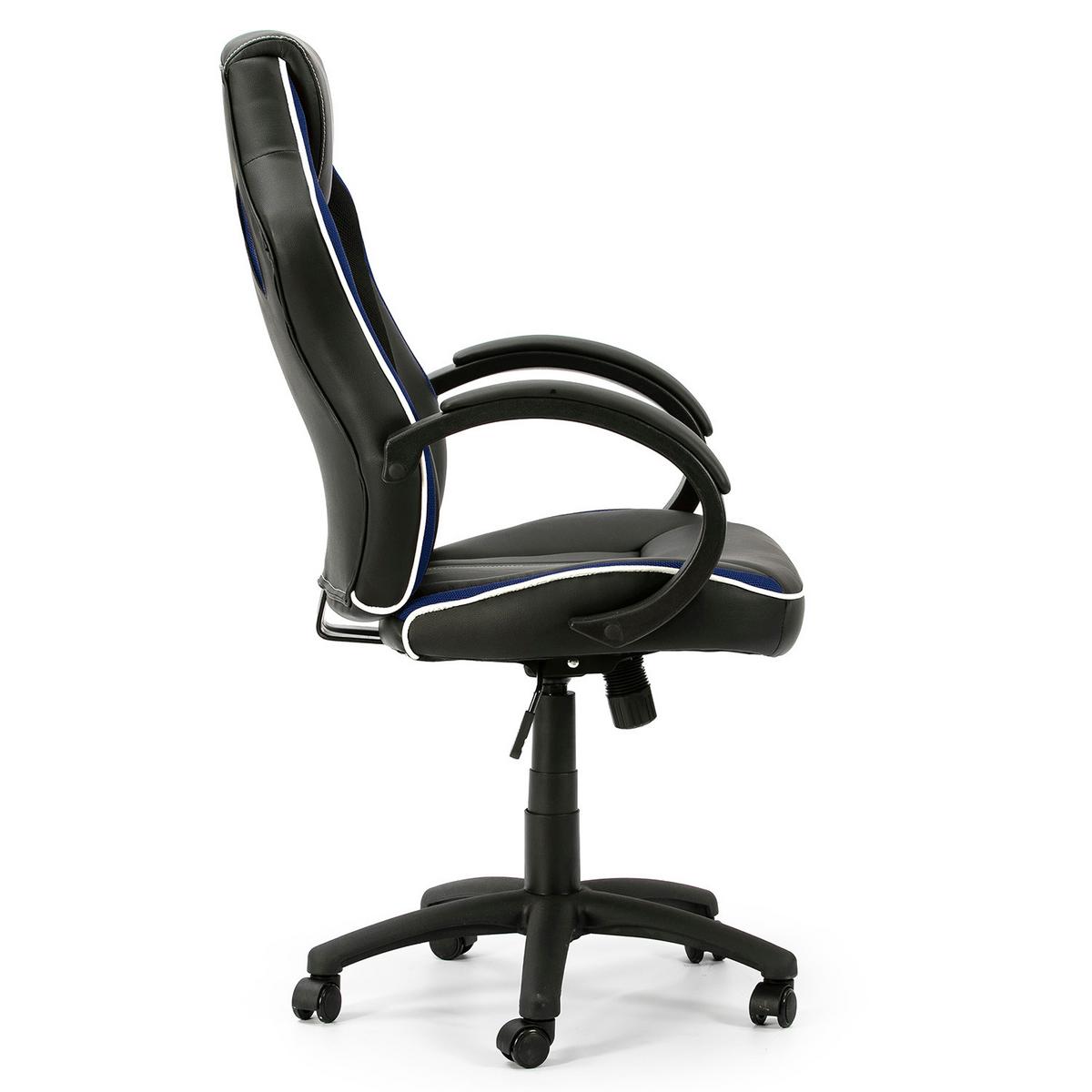 DREHSTUHL Formula Schwarz/Blau - Blau, Fell (68/112/61cm) - VS Venta-stock