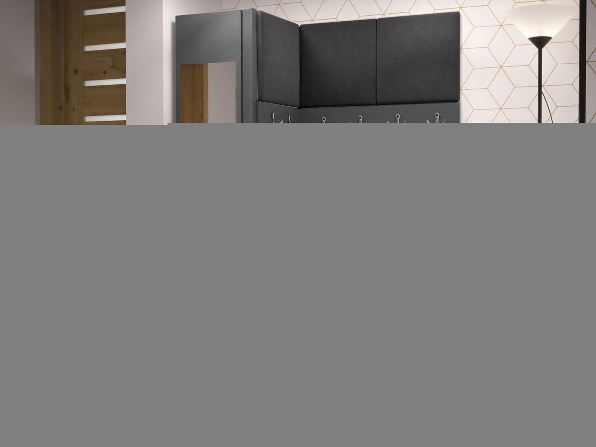 GARDEROBEN-SET Orion X - Anthrazit/Graphitfarben, Holzwerkstoff/Kunststoff (124/186/46cm) - MIRJAN24