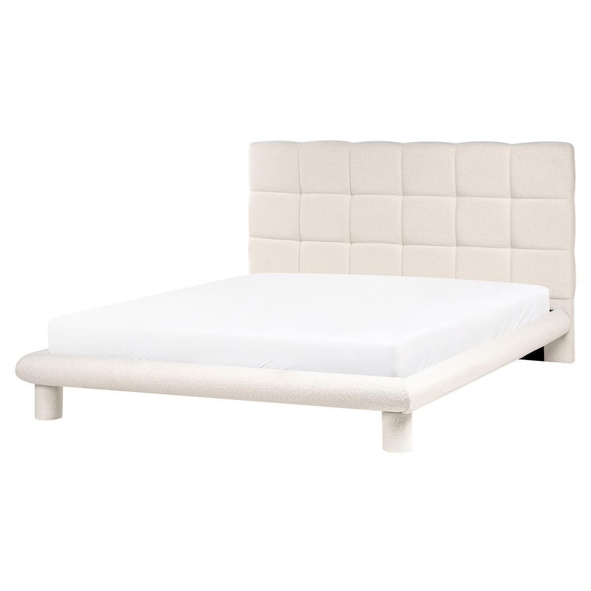 BETT mit Lattenrost 160/200 cm Cremeweiß Cressat - Weiß, Textil (160/200cm) - Beliani
