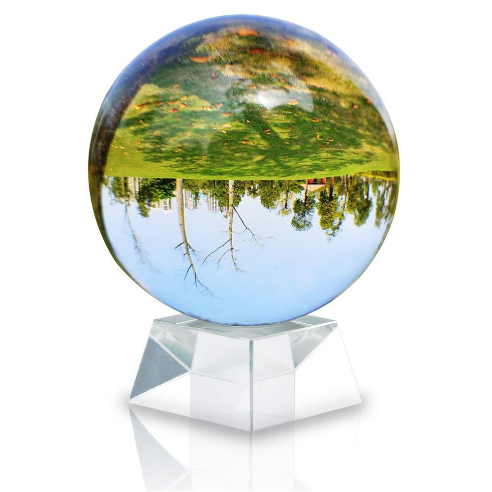 GLASKUGEL Fotokugel mit Ständer - Transparent, Glas (10cm) - Intirilife
