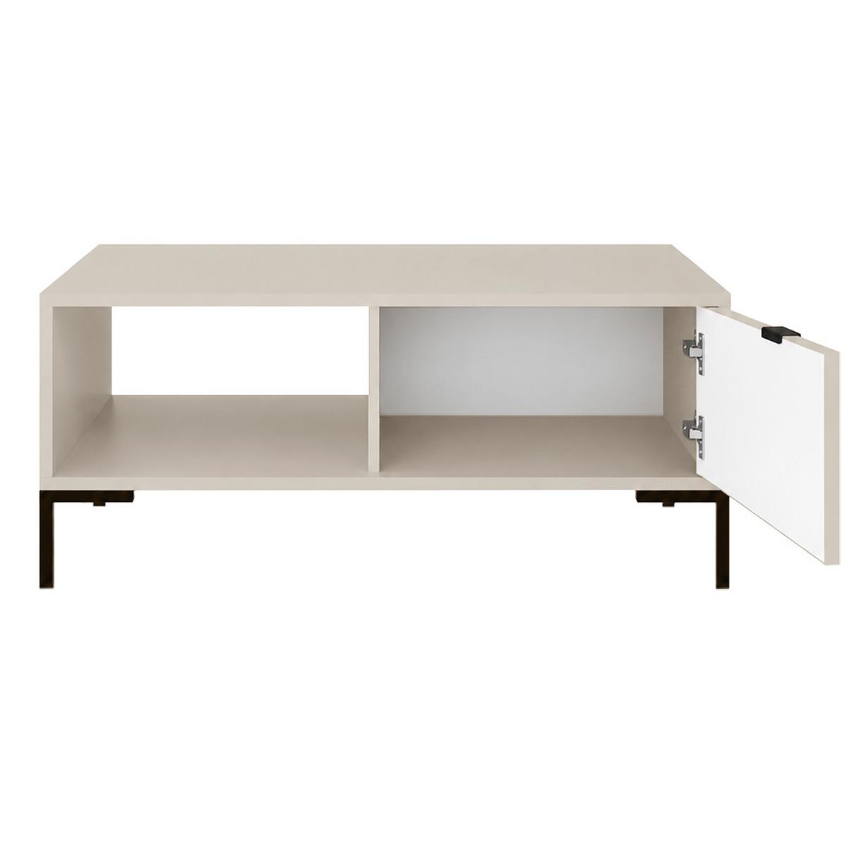 COUCHTISCH Montreal mit Schublade und offenem Fach, dekorative 3D-Fronten, 100x60 cm, Kaschmir - Kaschmir/Schwarz, Holzwerkstoff/Metall (47/100/60cm) - Beautysofa