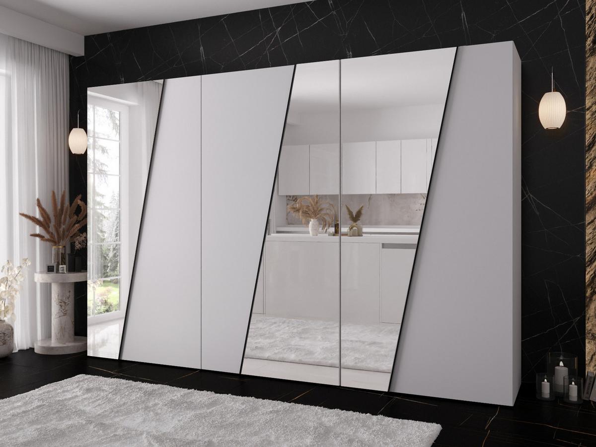 DREHTÜRENSCHRANK Zen 3L 300 cm - Schwarz/Weiß, Holzwerkstoff/Kunststoff (300/202/50cm) - MIRJAN24