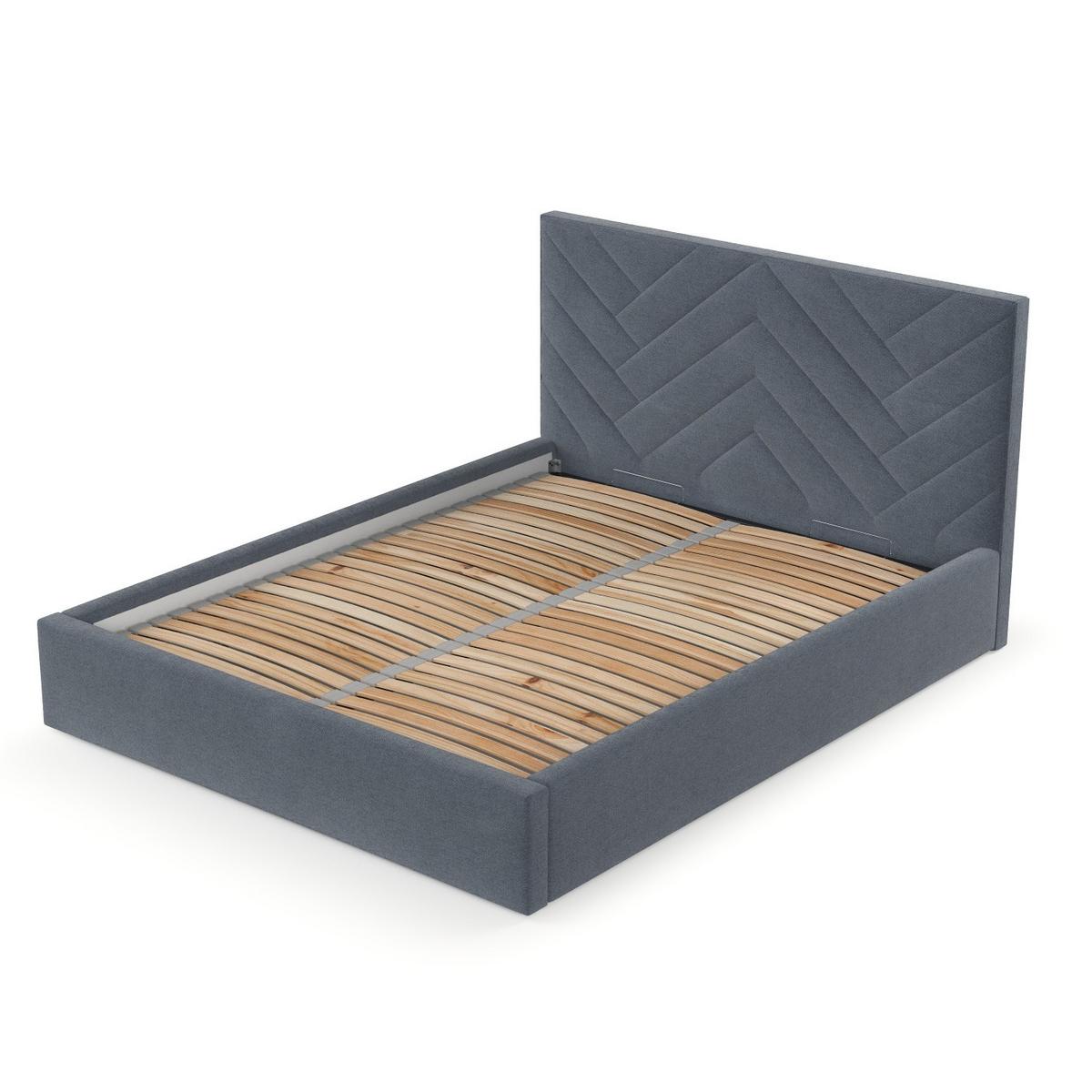 POLSTERBETT Arco 140/200 cm Blau im Asti Stoff - Blau/Schwarz, Holz/Holzwerkstoff (140/200cm) - AltaBeds