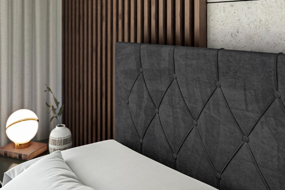 BOXBETT VELANTO-Z - 140 x 200 - H3 - Schwarz - Schwarz, Holzwerkstoff (140/200cm) - ALTDECOR