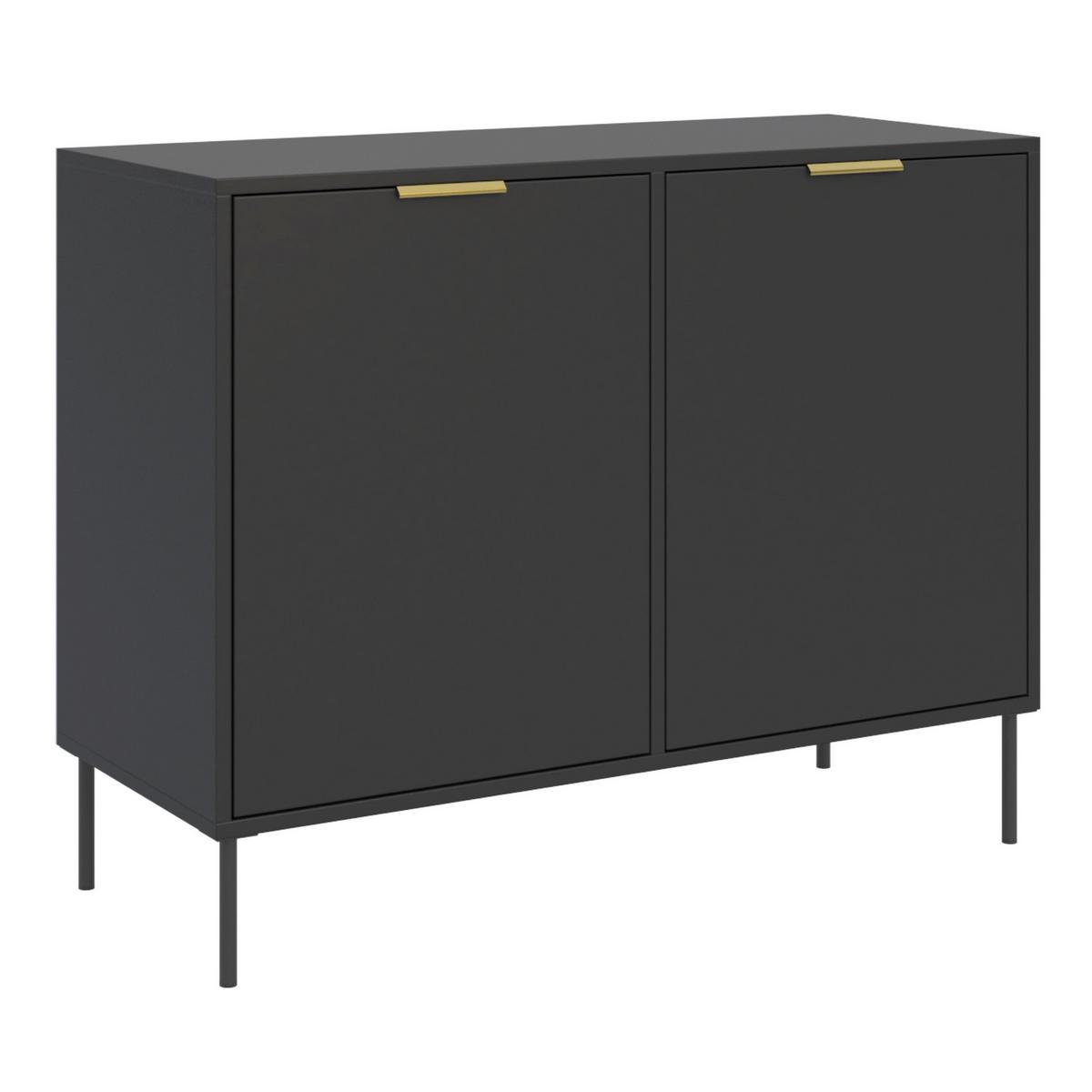 SIDEBOARD Vena Schwarz 100 cm - Goldfarben/Schwarz, Holzwerkstoff/Kunststoff (100.6/86/40cm) - Selsey