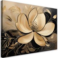 WANDBILD blumen blätter glamour - Beige, Textil (60/40cm) - Feeby