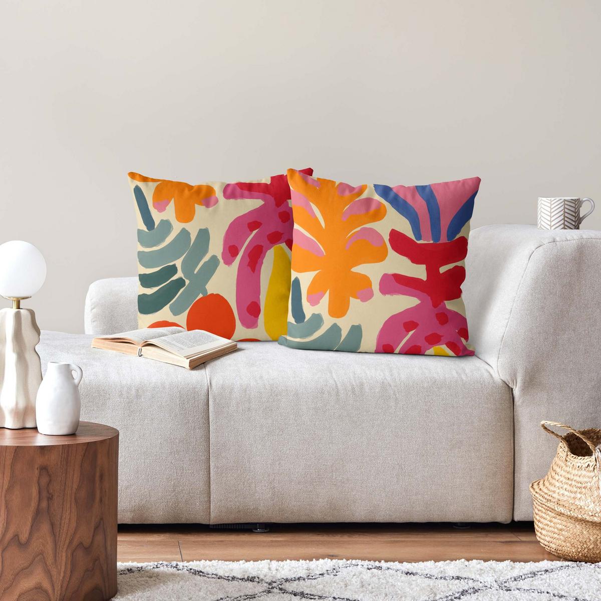DEKOKISSEN 2er-Set Bunte Formen Duo 40/40 cm - Multicolor, Textil (40/40cm) - Bilderwelten