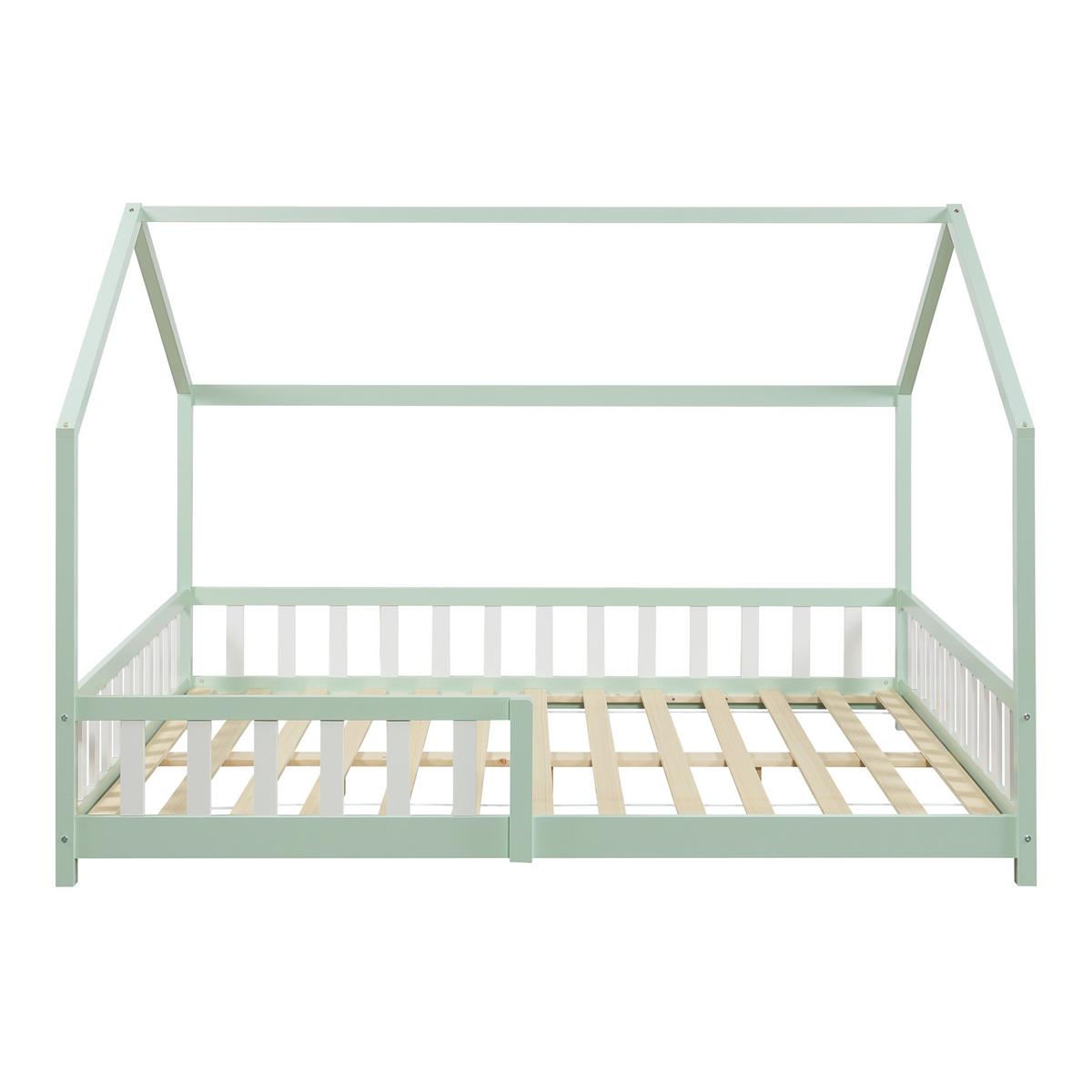 HAUSBETT Hesel - Mintgrün, Holz (120/200cm) - [en.casa]