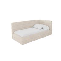 EINZELLBETT Jugendbett mit Bettkasten und Matratze H3/H4, Links - BEMY 100x200 Beige - Creme, Holzwerkstoff/Textil (100/200cm) - ALTDECOR