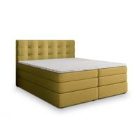 BOXSPRINGBETT AREZI 160x200 cm mit Matratze und Topper - Gelb - Gelb, Holz (160/200cm) - MASSENO