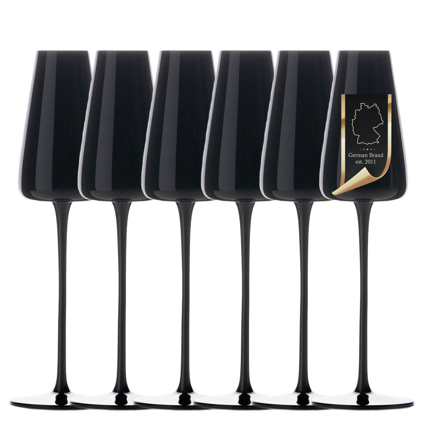 CHAMPAGNERGLÄSER 220 ml (6er-Set) - Schwarz, Glas (0.2L) - Intirilife