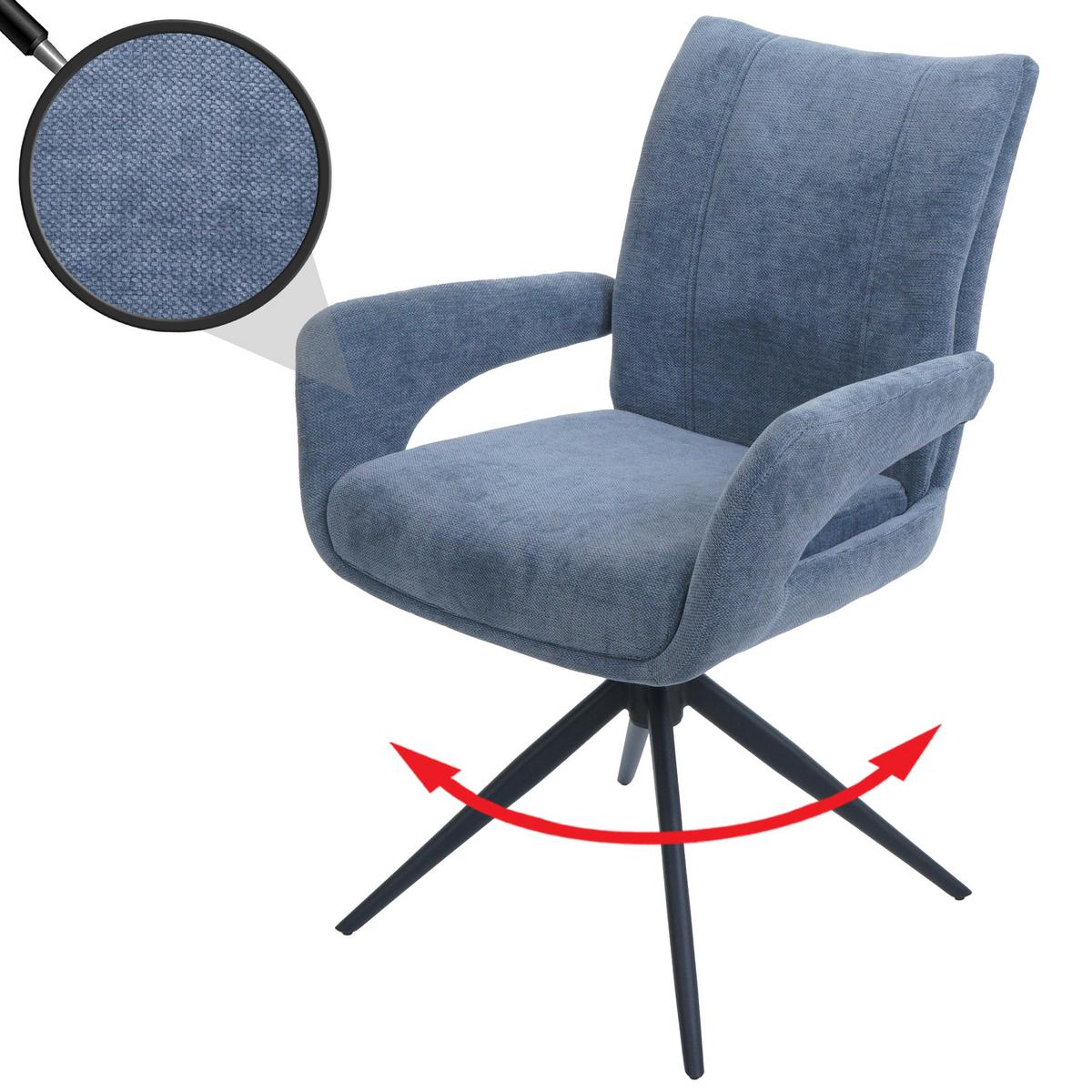 ESSZIMMERSTUHL Grau, Blau - Blau/Blaugrau, Textil (60/90/60cm) - MCW