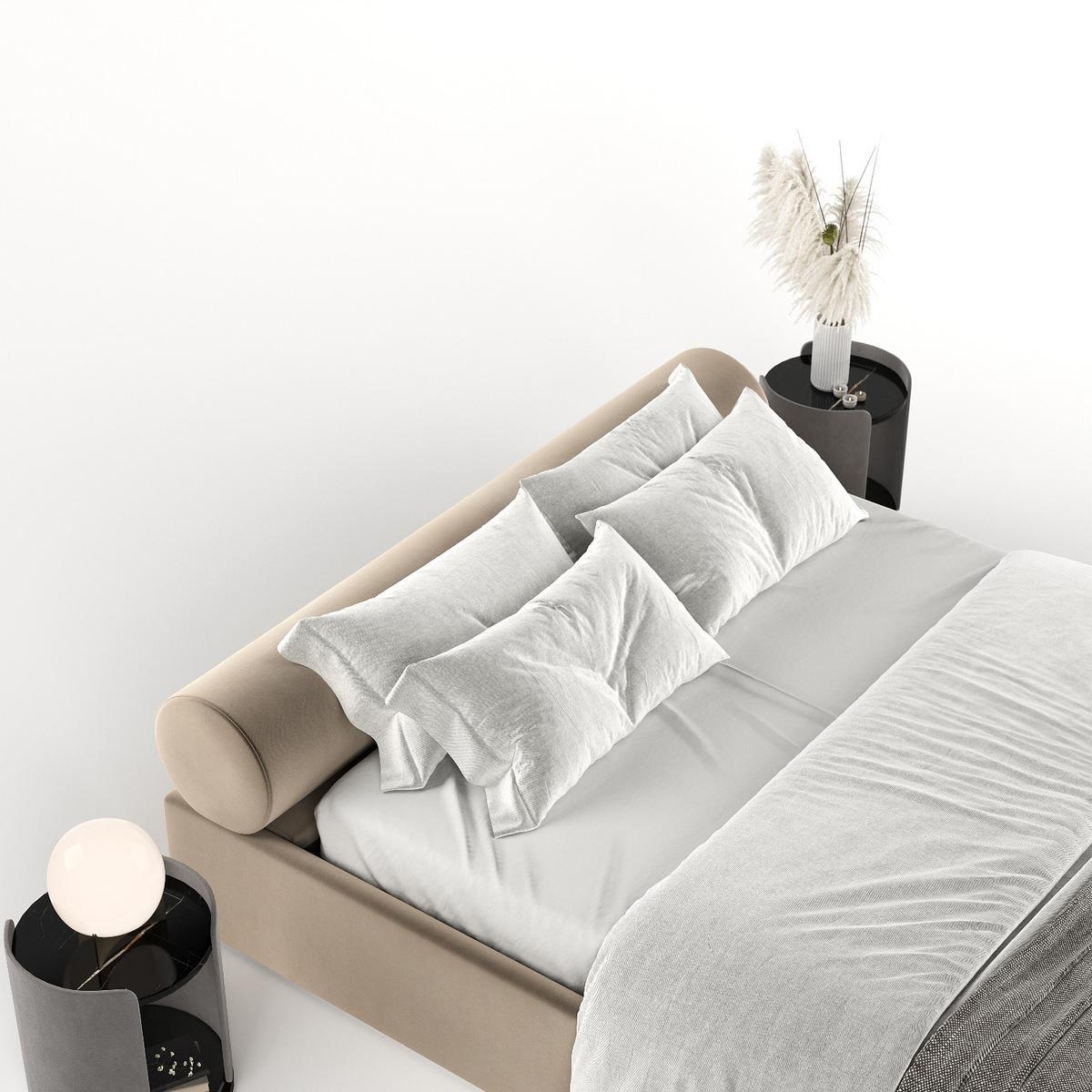 POLSTERBETT Solvo mit Stauraum 140/200 cm Taupe im Paros Stoff - Taupe/Schwarz, Holz/Holzwerkstoff (140/200cm) - AltaBeds