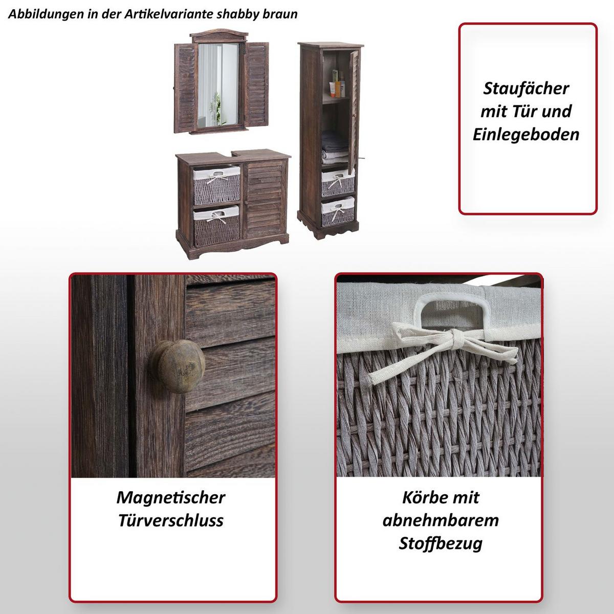 BADEZIMMERSET Braun - Braun, Holz (76/120/31cm) - MCW