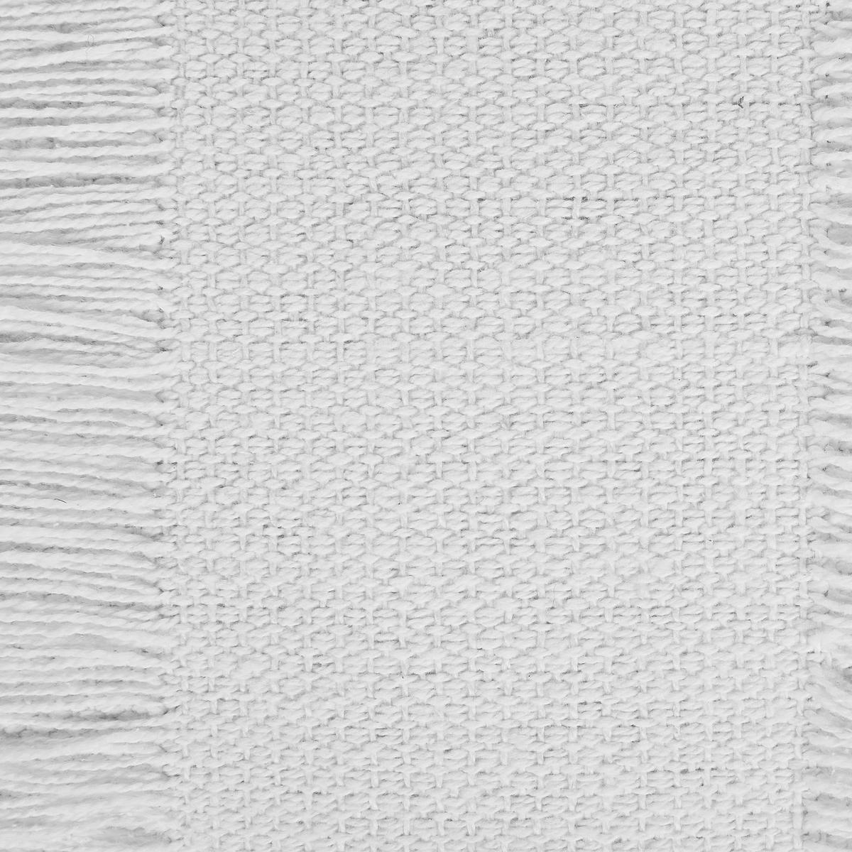 POUF Oulad 50/50/20 cm - Weiß, Naturmaterialien/Textil (50/20/50cm) - Beliani