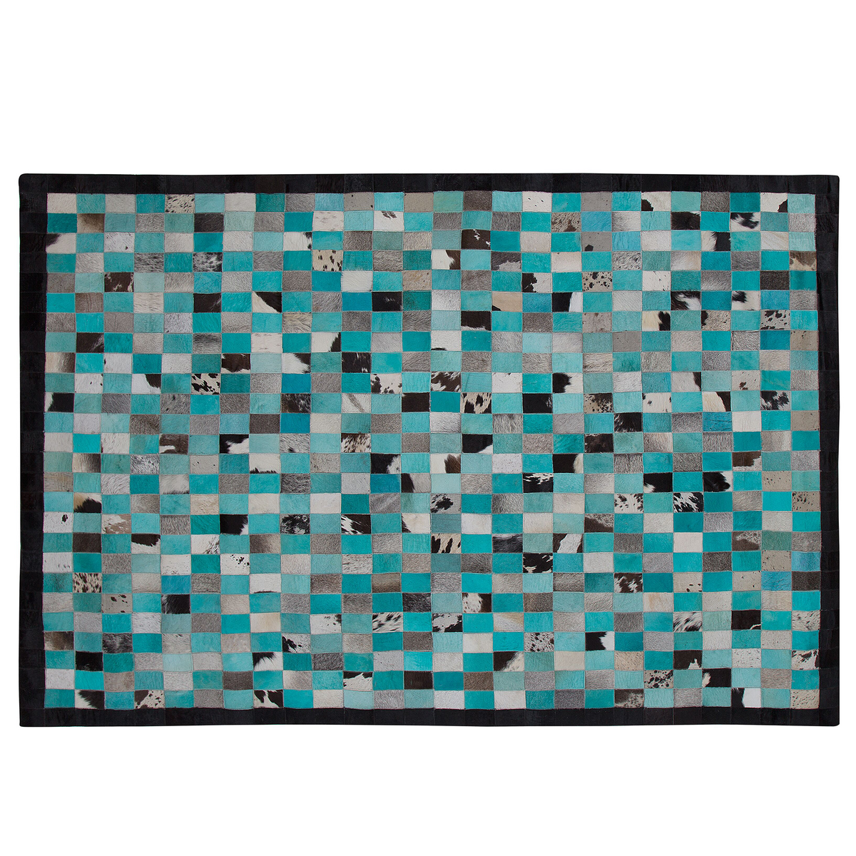 KURZFLOR-TEPPICH Nikfer 230/160 cm - Blau, Fell (160/230cm) - Beliani