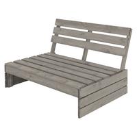 HOLZBANK - Grau, Holz (80/76.5/116cm) - ML-DESIGN