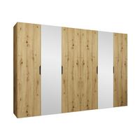 DREHTÜRENSCHRANK Malaga 300 mit Frontspiegel - Eiche Artisan, Holzwerkstoff (300/202/52cm) - MIRJAN24