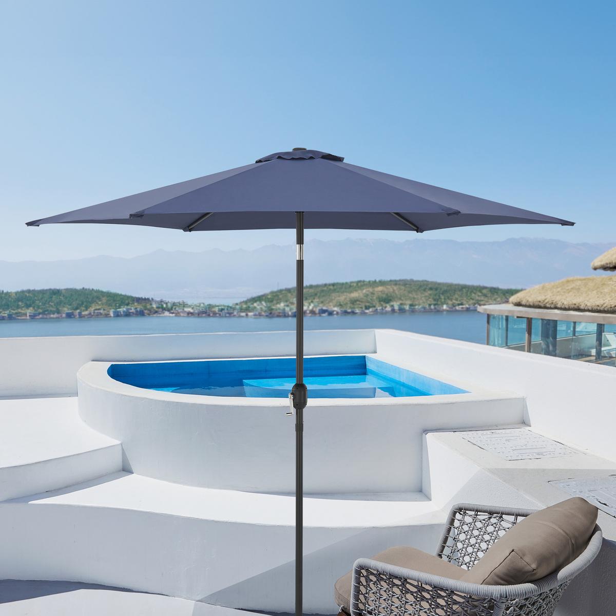 SONNENSCHIRM Altino - Dunkelblau, Textil/Metall (270/270cm) - casa.pro