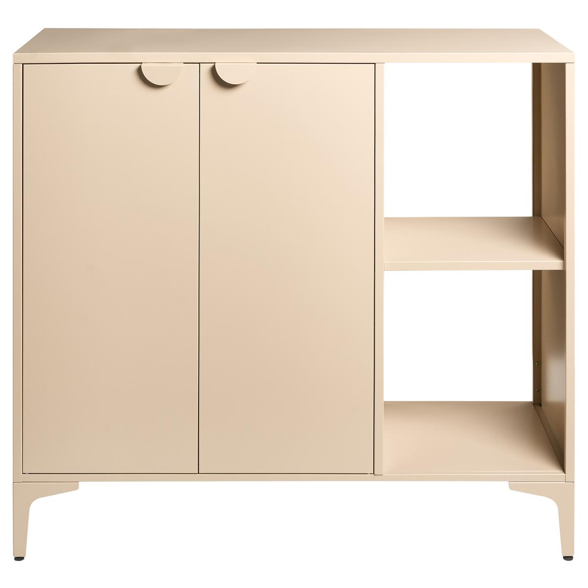 SIDEBOARD mit 2 Türen Metall Beige Ardura - Beige, Metall (110/101/40cm) - Beliani
