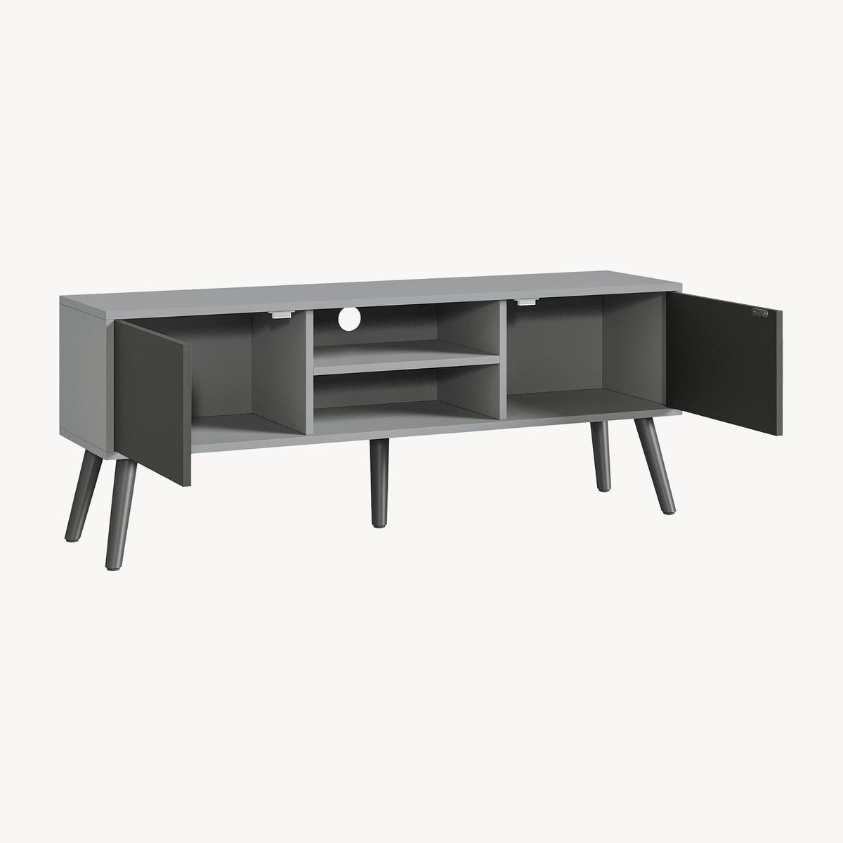 LOWBOARD Eskilstuna - Schwarz, Holz/Holzwerkstoff (120/46.5/29.5cm) - [en.casa]