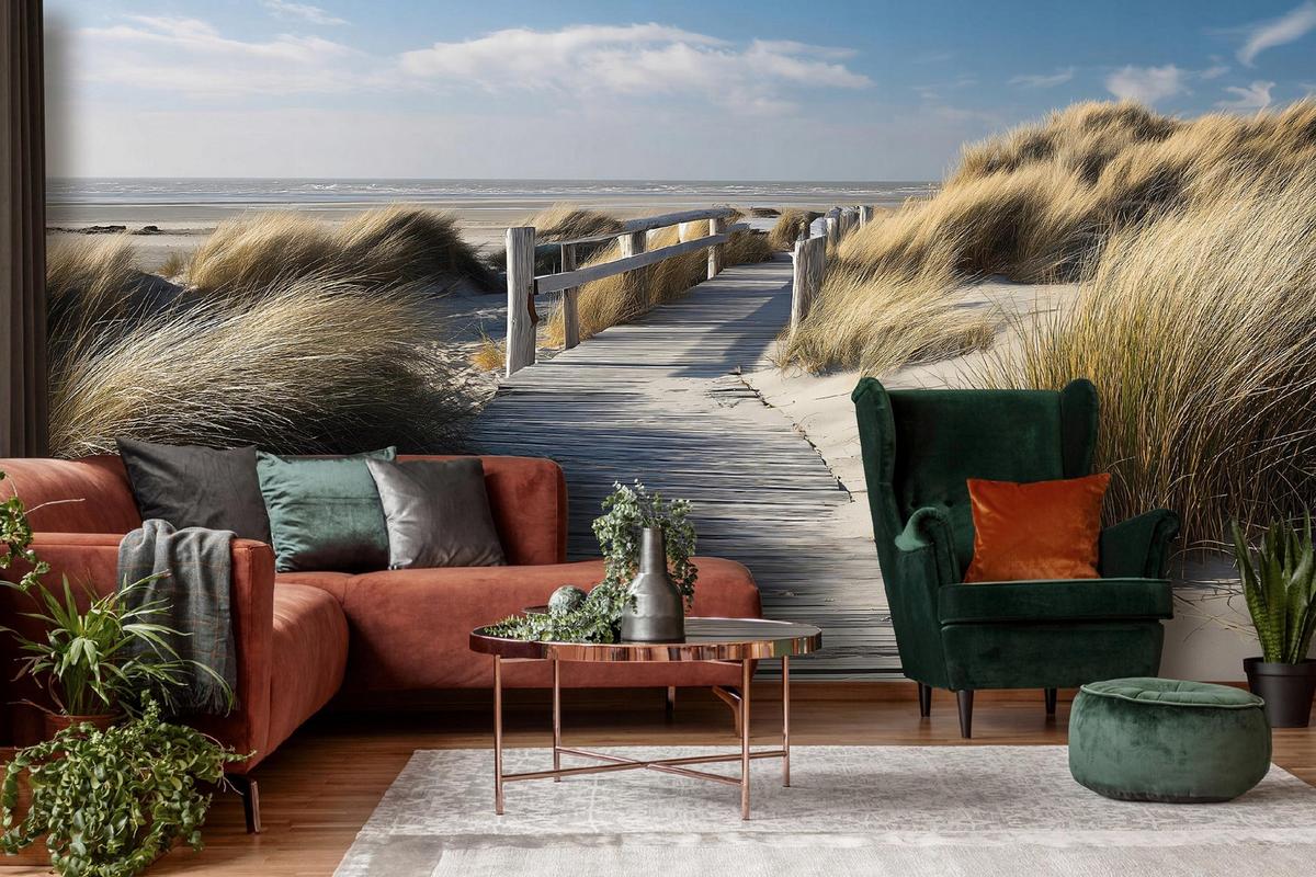 FOTOTAPETE Strand Meer Beige 350x250 cm - Multicolor, Papier (350/250cm) - Wallarena