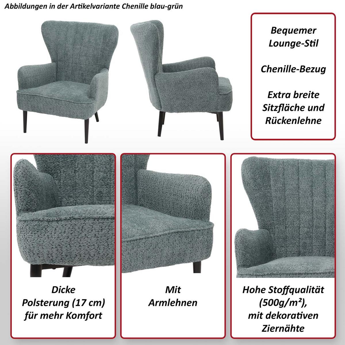 LOUNGE-SESSEL Dunkelgrau - Dunkelgrau, Textil (75/80/78cm) - MCW