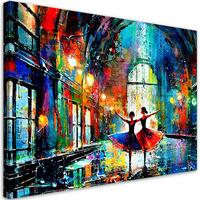 LEINWANDBILD Tanzende Ballerinen Abstrakt 60x40cm - Multicolor, Textil (60/40cm) - Feeby