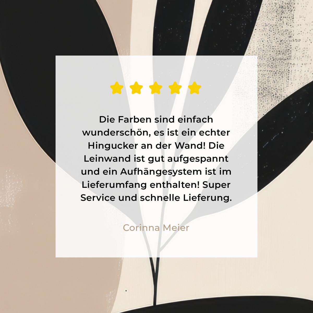 LEINWANDBILD Pflanze - Beige - Japanisch Wandbild Wohnzimmer 50x50 cm - Schwarz, Textil (50/50cm) - MuchoWow