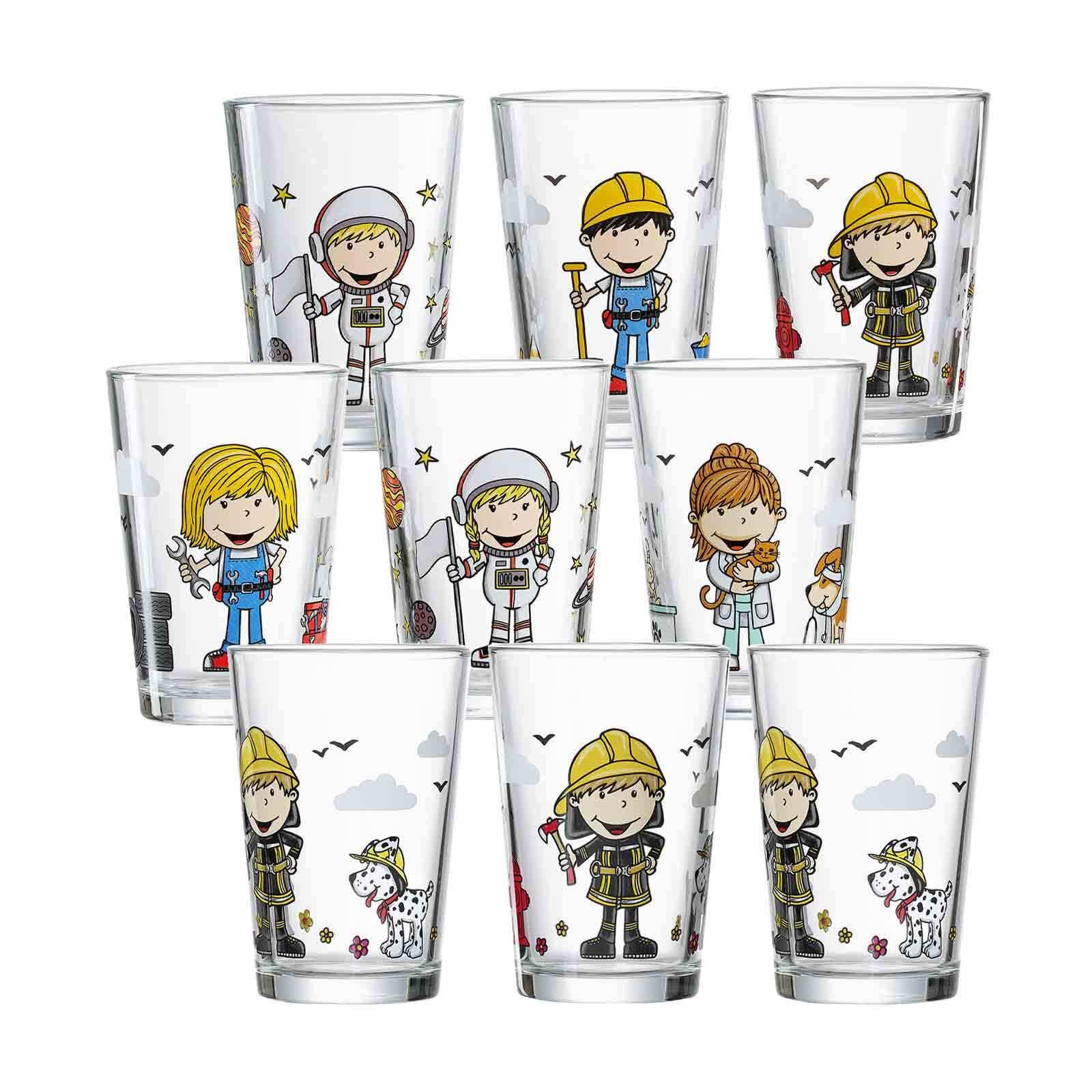KINDERGLÄSER Berufe bunt 205 ml 9-tlg. - Multicolor, Glas (0.205L) - Ritzenhoff Breker