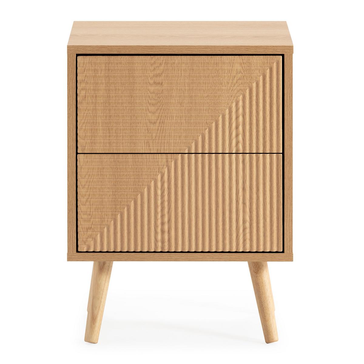 NACHTTISCH Telmo 2 schubladen Eichenfarbe - Honigeiche, Holzwerkstoff (40/55/30cm) - VS Venta-stock