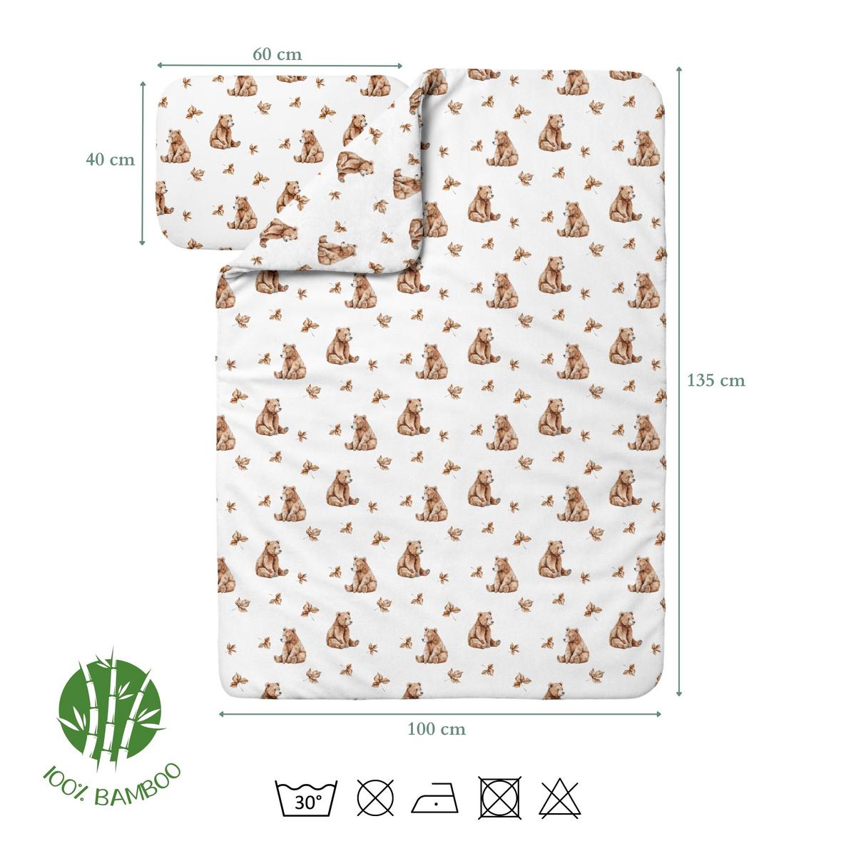BABY Bambus-Bettwäsche Bärchen - Weiß, Textil (100/135cm) - waldin
