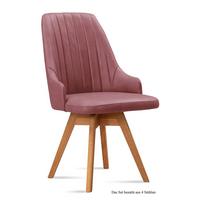 ESSZIMMERSTUHL drehbar (4er-Set) Dotti 52x91x60 Eiche geölt/Rosewood - Eichefarben/Dunkelrosa, Kunststoff (60/91/52cm) - 58aufmkessel