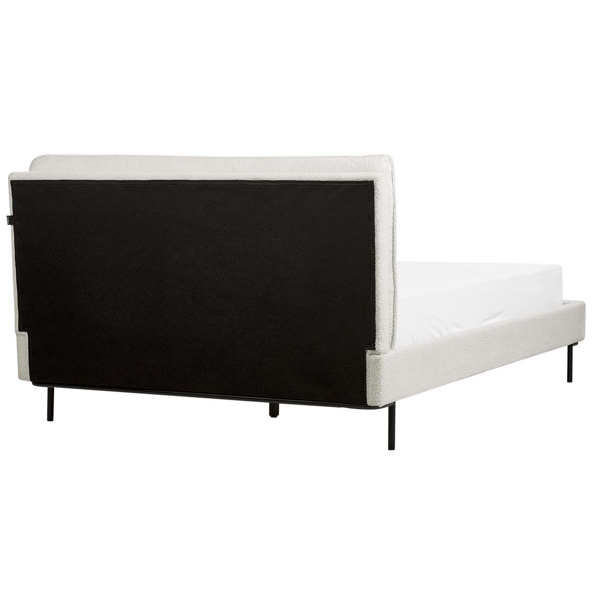 BETT mit Lattenrost 140/200 Bouclé Cremeweiß Corio - Creme, Textil (140/200cm) - Beliani