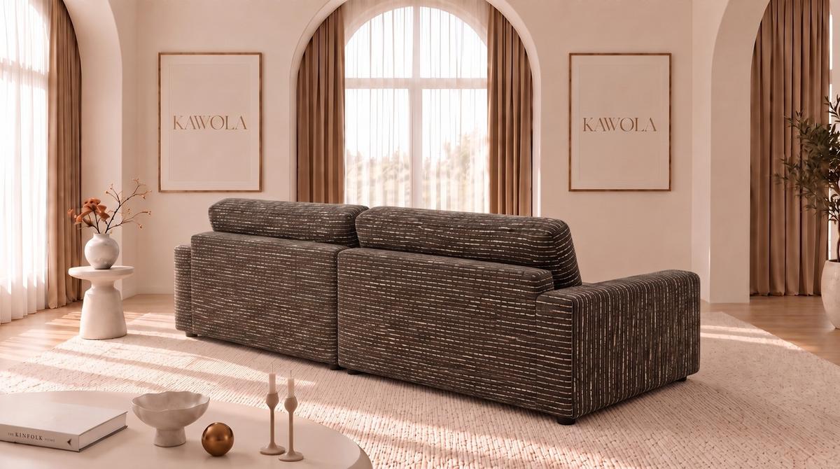 SOFA MARLIN Braun Flachgewebe - Schwarz/Braun, Kunststoff/Textil (262/80/100cm) - KAWOLA