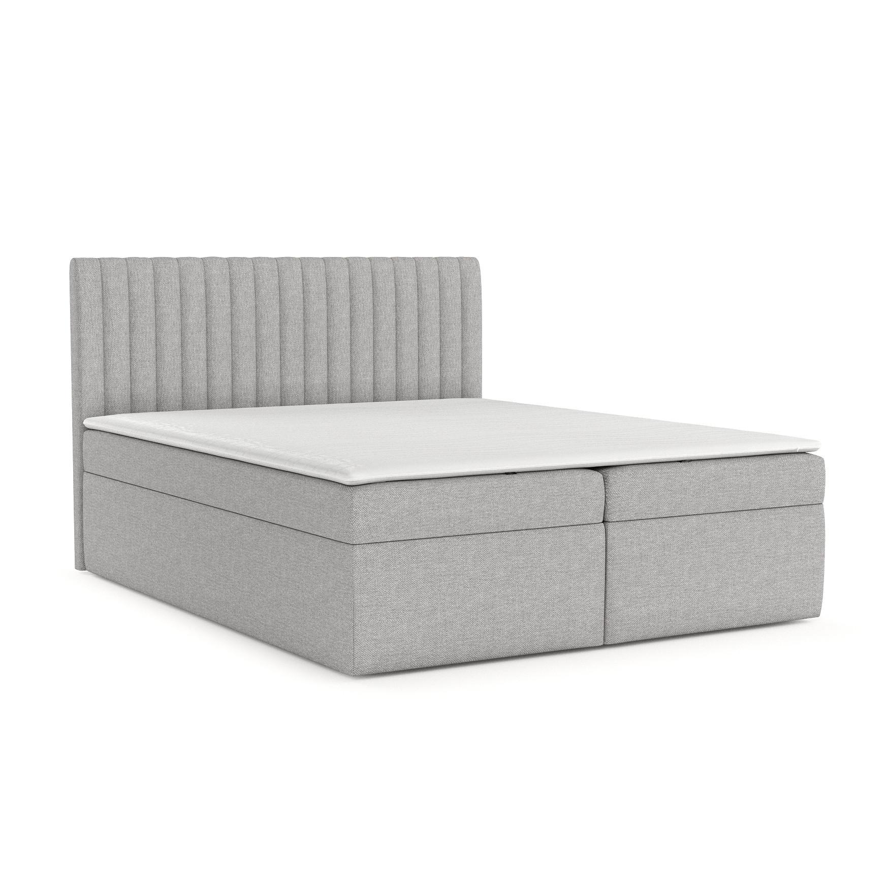 BOXBETT Maldon 180/200 cm Graubeige im Megan Stoff - Schwarz/Grau, Holz/Holzwerkstoff (180/200cm) - AltaBeds