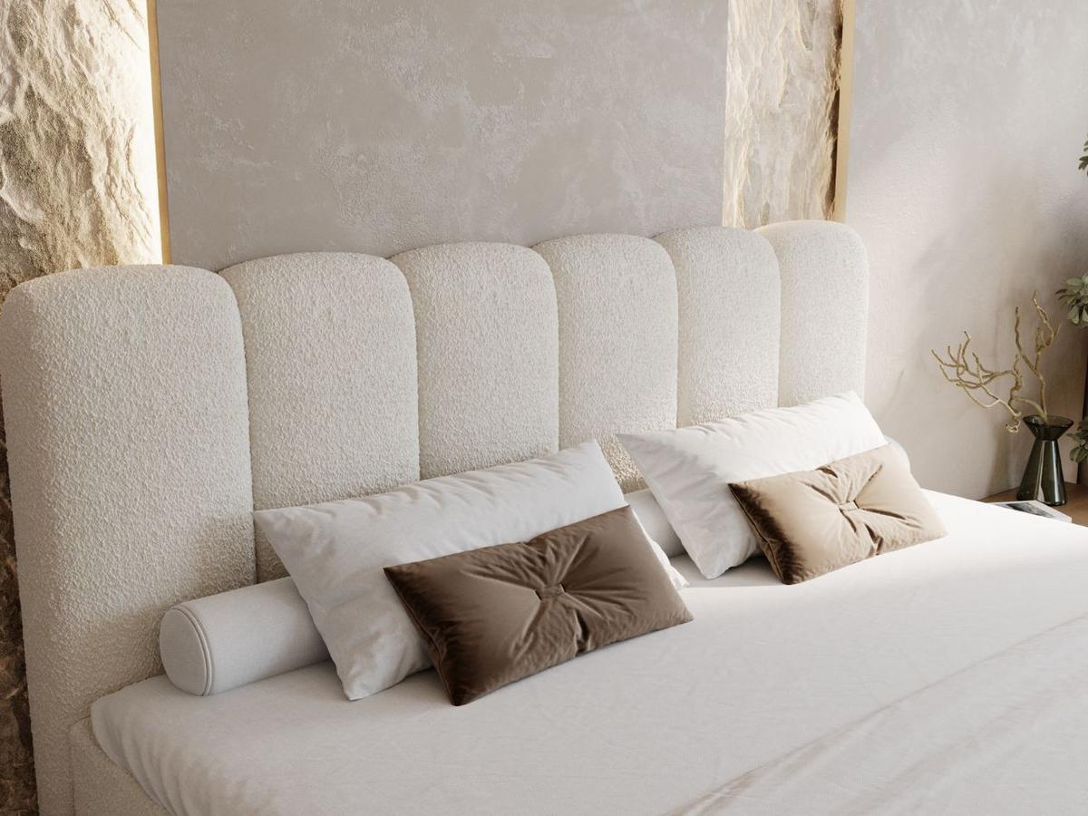 BOXBETT Cloud 140x200 Bouclé-Stoff Creme - Creme, Holz/Textil (140/200cm) - Graingold