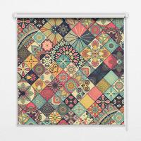 INNENROLLO - Fensterrollo - Rollo - 60x40 cm - Bunte Fliesen - Blau, Kunststoff (60/140/0.5cm) - TULUP