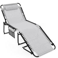 GARTENLIEGE Grau - Grau, Metall (188/86/69cm) - COSTWAY